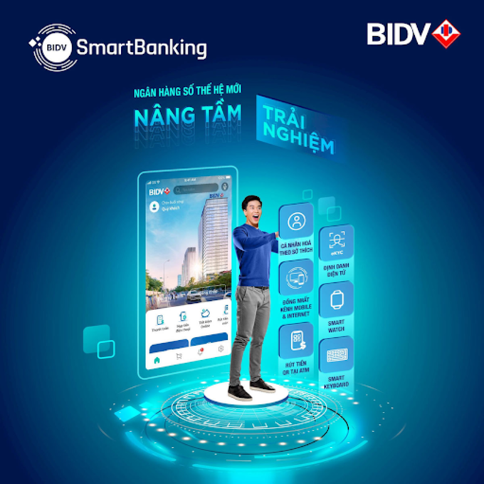 Ngân hàng số thế hệ mới BIDV SmartBanking là sự kết hợp và đồng nhất của Mobile Banking và Internet Banking