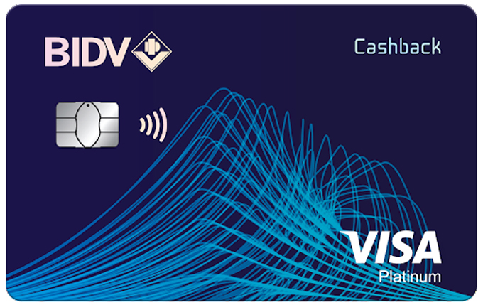 Thẻ Visa Platinum Cashback của BIDV có thiết kế sang trọng, đẳng cấp